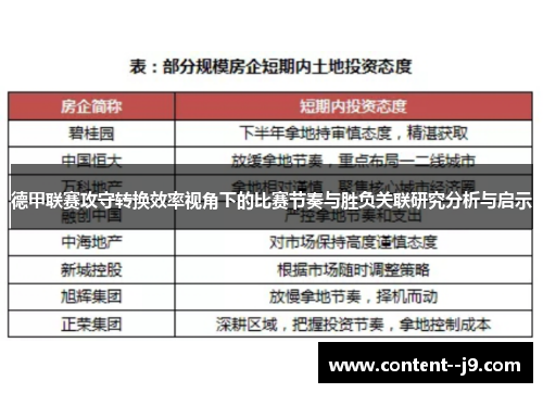 德甲联赛攻守转换效率视角下的比赛节奏与胜负关联研究分析与启示 德甲联赛攻守转换效率视角下的比赛节奏与胜负关联研究分析与启示