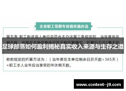 足球部落如何盈利揭秘真实收入来源与生存之道 足球部落如何盈利揭秘真实收入来源与生存之道