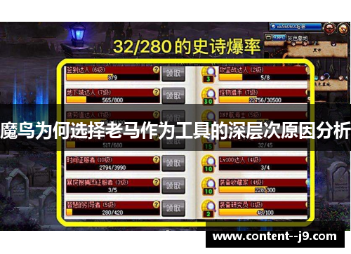 魔鸟为何选择老马作为工具的深层次原因分析 魔鸟为何选择老马作为工具的深层次原因分析